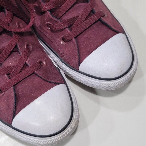 Converse Chuck Taylor All Star 161467c Mid Unisex Shoes Dark Burgundy-White - Picture 3 of 9